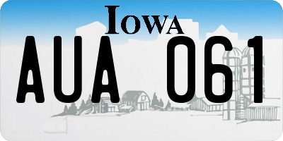 IA license plate AUA061