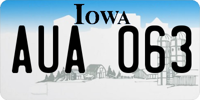 IA license plate AUA063