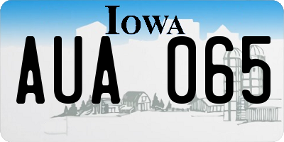 IA license plate AUA065