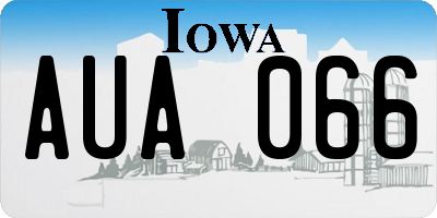 IA license plate AUA066