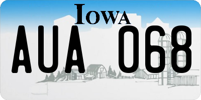 IA license plate AUA068