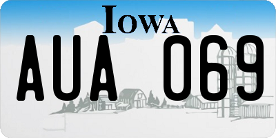 IA license plate AUA069