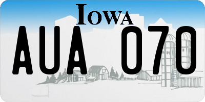 IA license plate AUA070