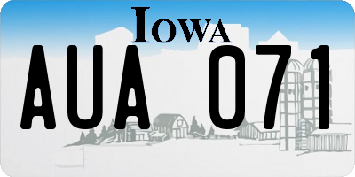 IA license plate AUA071