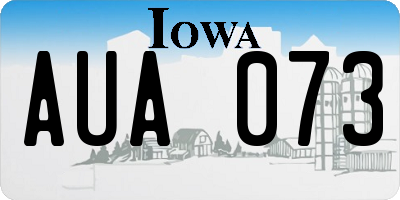 IA license plate AUA073