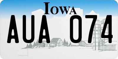 IA license plate AUA074