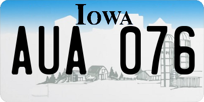 IA license plate AUA076