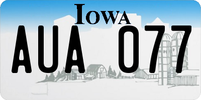 IA license plate AUA077