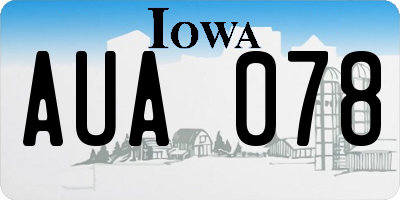 IA license plate AUA078