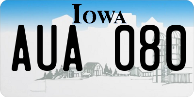 IA license plate AUA080