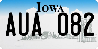 IA license plate AUA082
