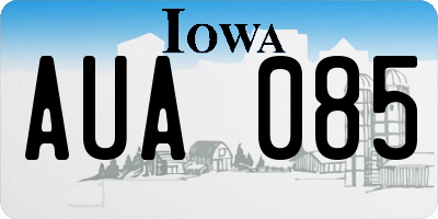 IA license plate AUA085