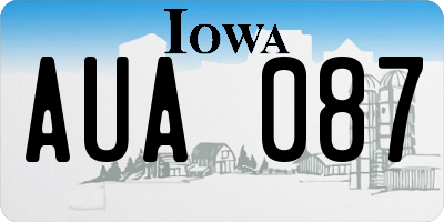 IA license plate AUA087