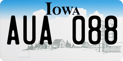 IA license plate AUA088
