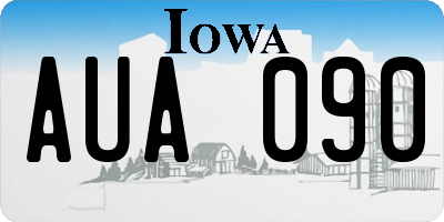IA license plate AUA090