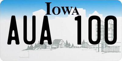 IA license plate AUA100