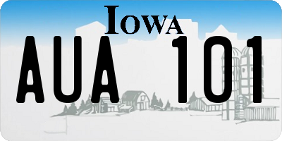 IA license plate AUA101