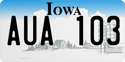 IA license plate AUA103