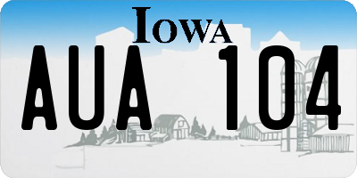 IA license plate AUA104