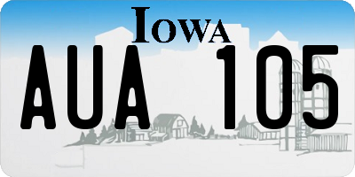 IA license plate AUA105