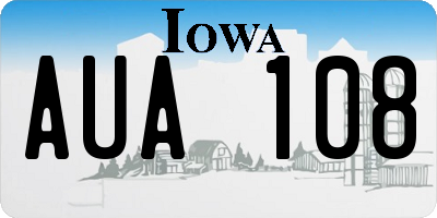 IA license plate AUA108