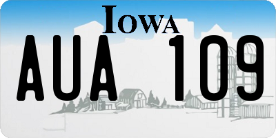 IA license plate AUA109