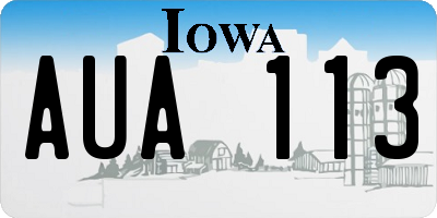 IA license plate AUA113