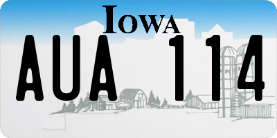IA license plate AUA114
