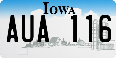 IA license plate AUA116