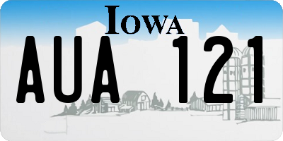 IA license plate AUA121