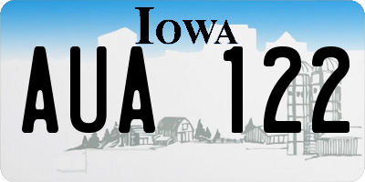 IA license plate AUA122