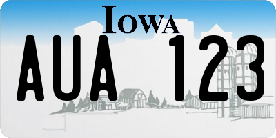 IA license plate AUA123