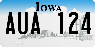 IA license plate AUA124