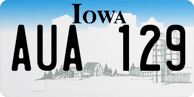 IA license plate AUA129