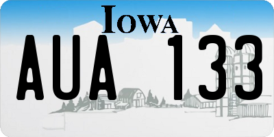 IA license plate AUA133