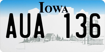 IA license plate AUA136
