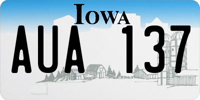 IA license plate AUA137