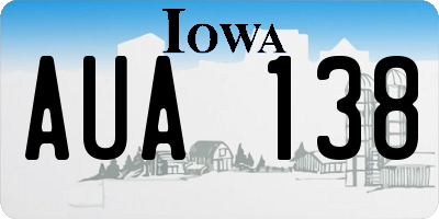 IA license plate AUA138