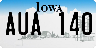 IA license plate AUA140