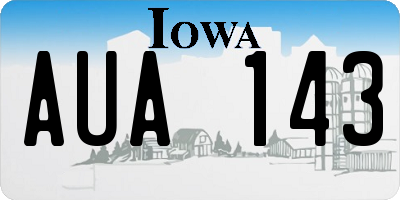 IA license plate AUA143