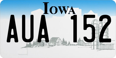 IA license plate AUA152