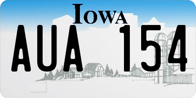 IA license plate AUA154