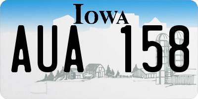 IA license plate AUA158
