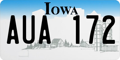 IA license plate AUA172