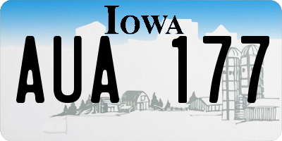 IA license plate AUA177
