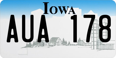 IA license plate AUA178