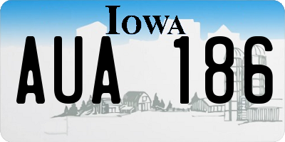 IA license plate AUA186