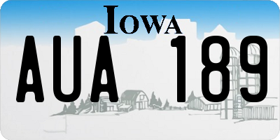IA license plate AUA189