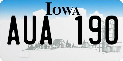 IA license plate AUA190