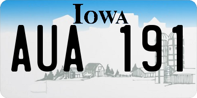 IA license plate AUA191